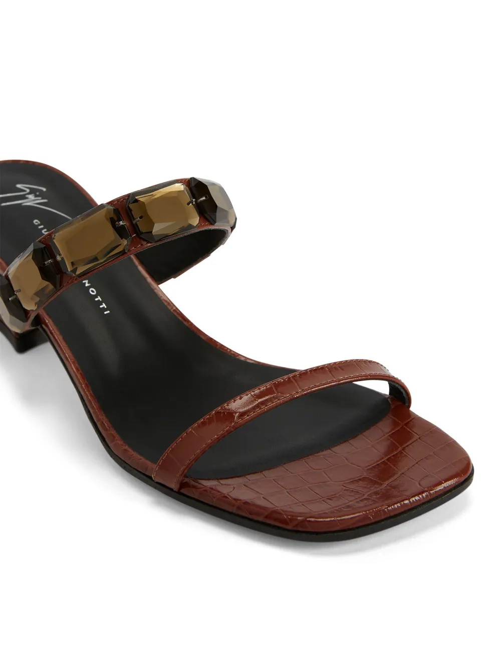 Босоножки Flaminia 45 с квадратным носком Giuseppe Zanotti, коричневый — фото 4