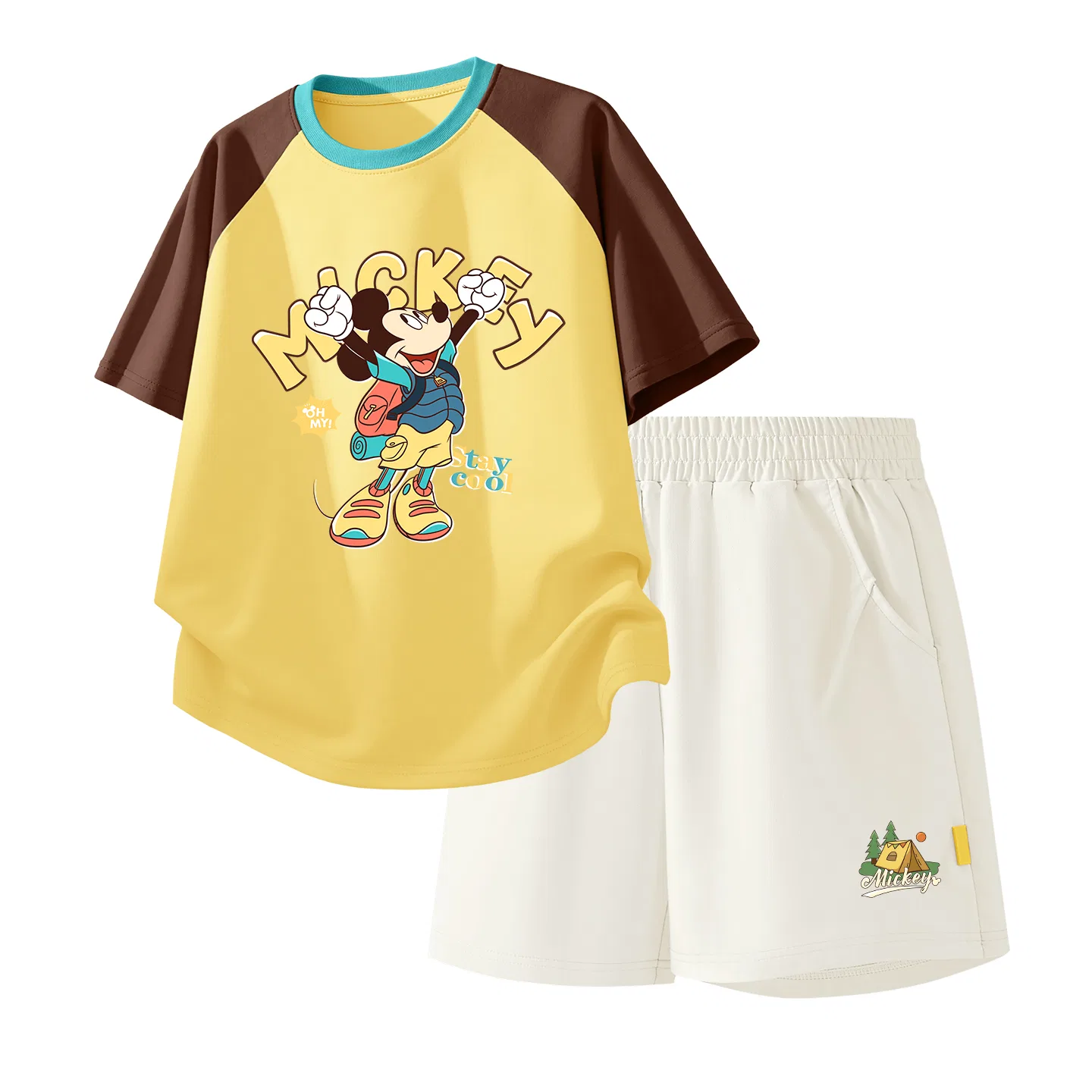 Детская повседневная спортивная футболка с круглым вырезом Disney, Di Fresh Berry K Green Pink+Di Fresh Berry K_Bottom Right Milk Gluten Free — фото 4