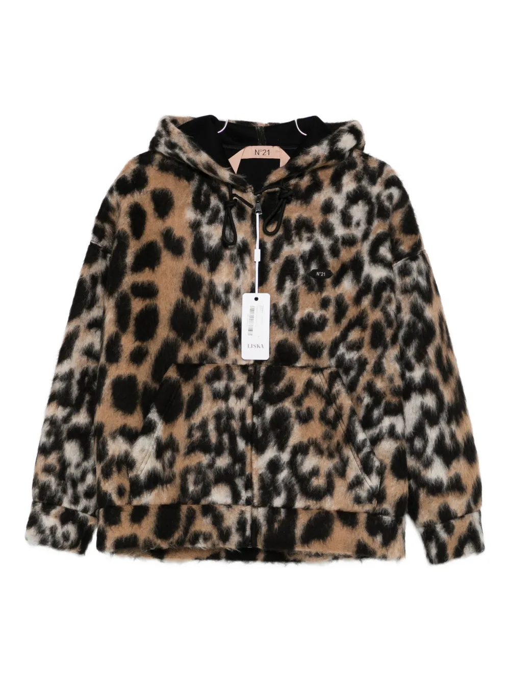 

Куртка с капюшоном и леопардовым принтом Nº21, черный
