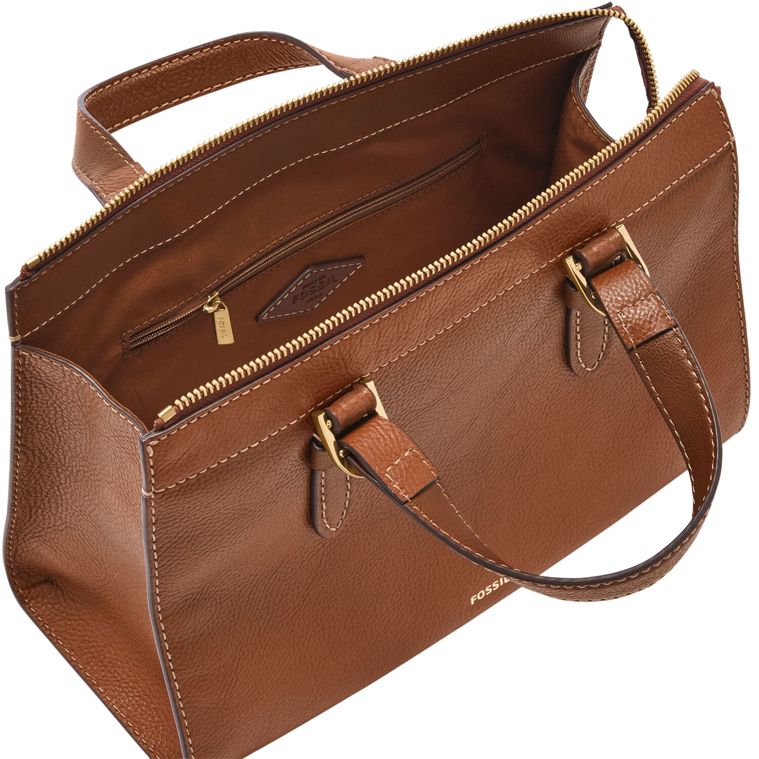 

Женская кожаная сумка Fossil Tessa Lite из шкуры, коричневый