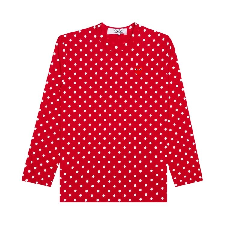 

Футболка Comme des Garçons Polka Dot Long-Sleeve Tee, красный