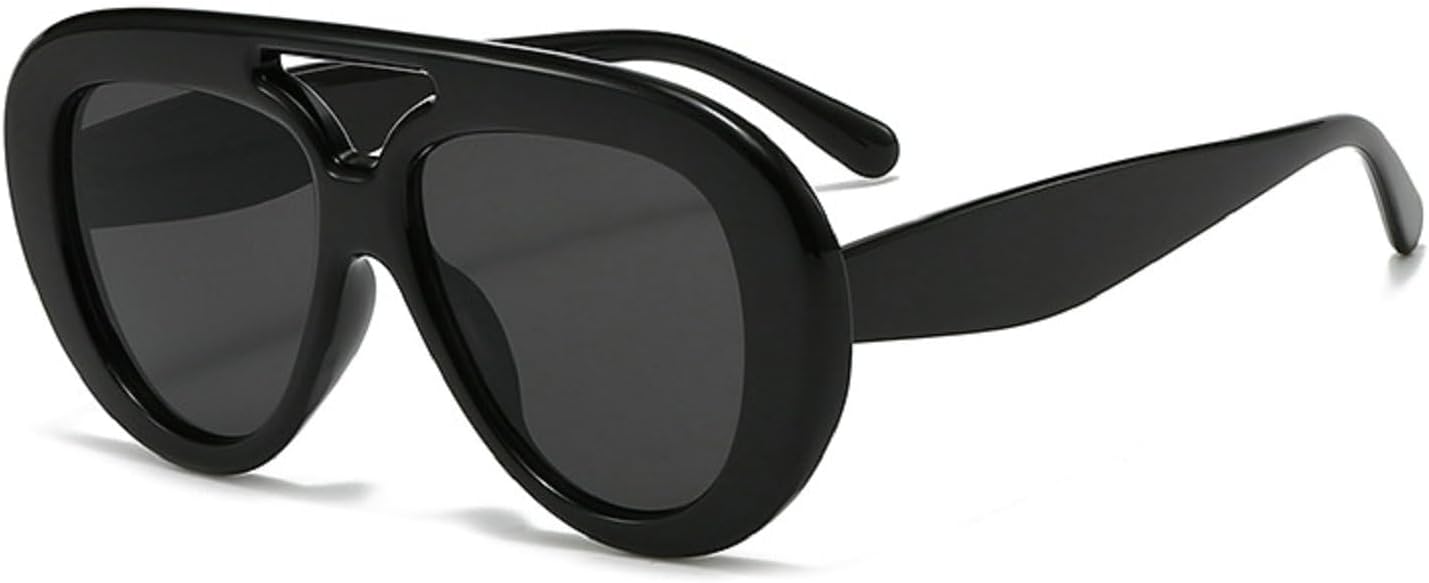 

Овальные солнцезащитные очки с двойной перемычкой, модные женские солнцезащитные очки-пилот, стильные солнцезащитные очки для активного отдыха, мужские солнцезащитные очки 75506 Melrose, Black