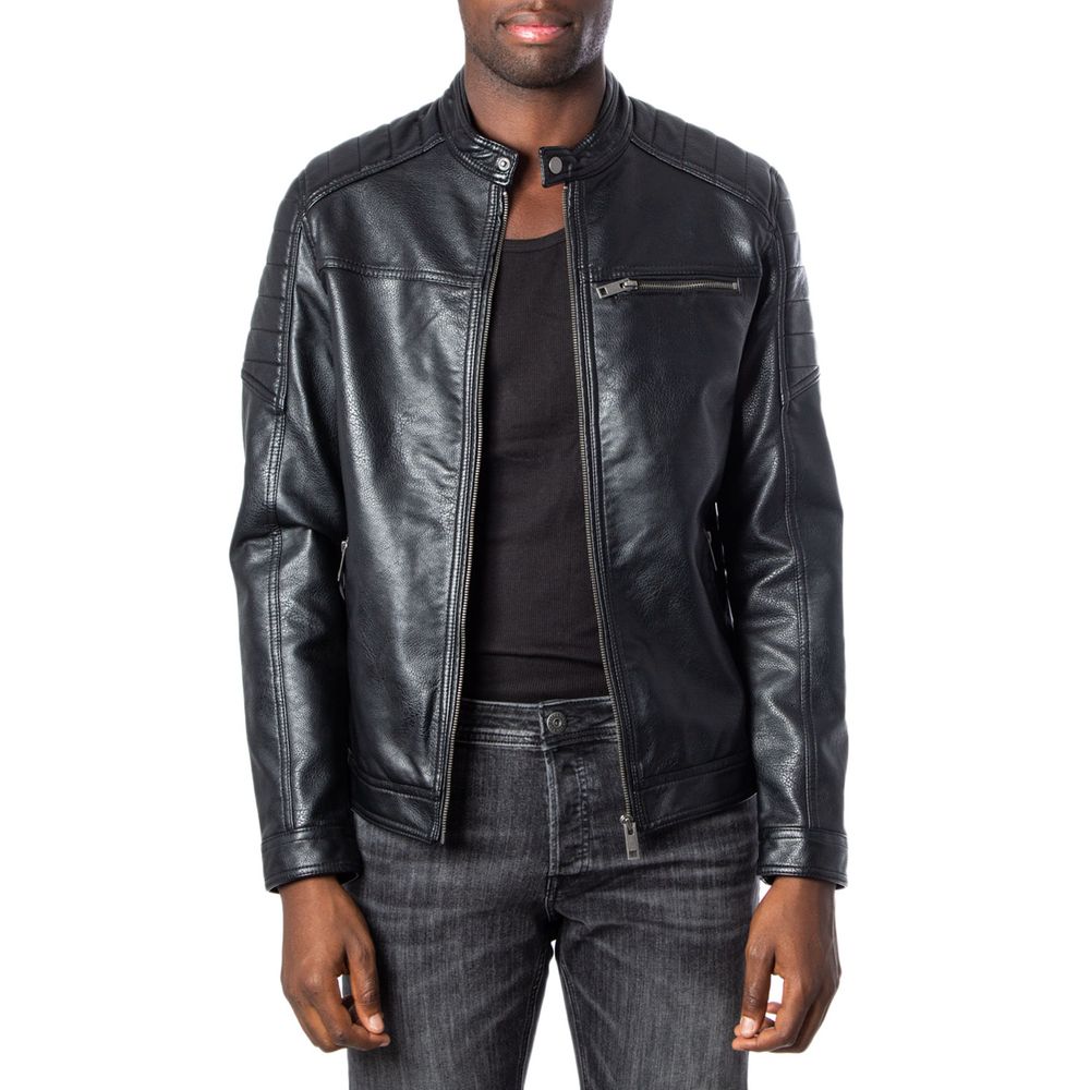 

Черная куртка из синтетической кожи Jack & Jones