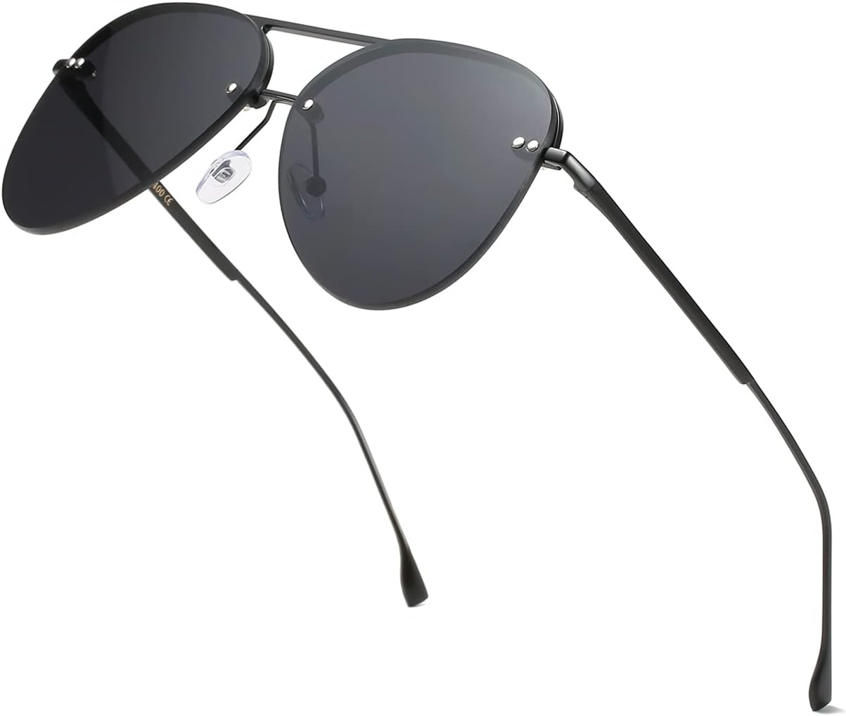 

Ретро-солнцезащитные очки-авиаторы для женщин, классические женские очки большого размера, черные линзы с градиентным зеркальным покрытием, яркие оттенки Vanolu, Black