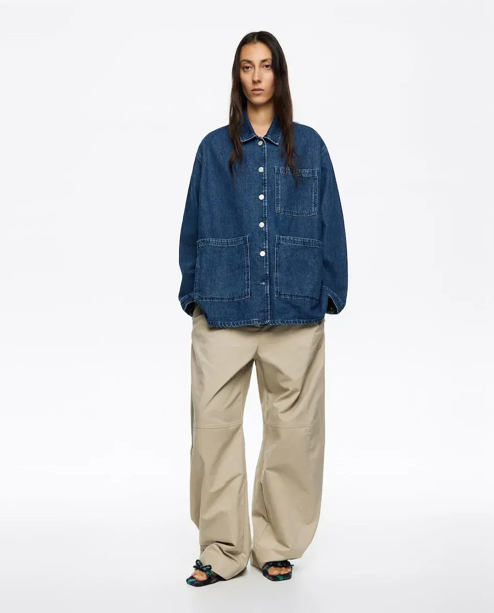 

Женская джинсовая прямого кроя куртка Bimba y Lola, темно-синий