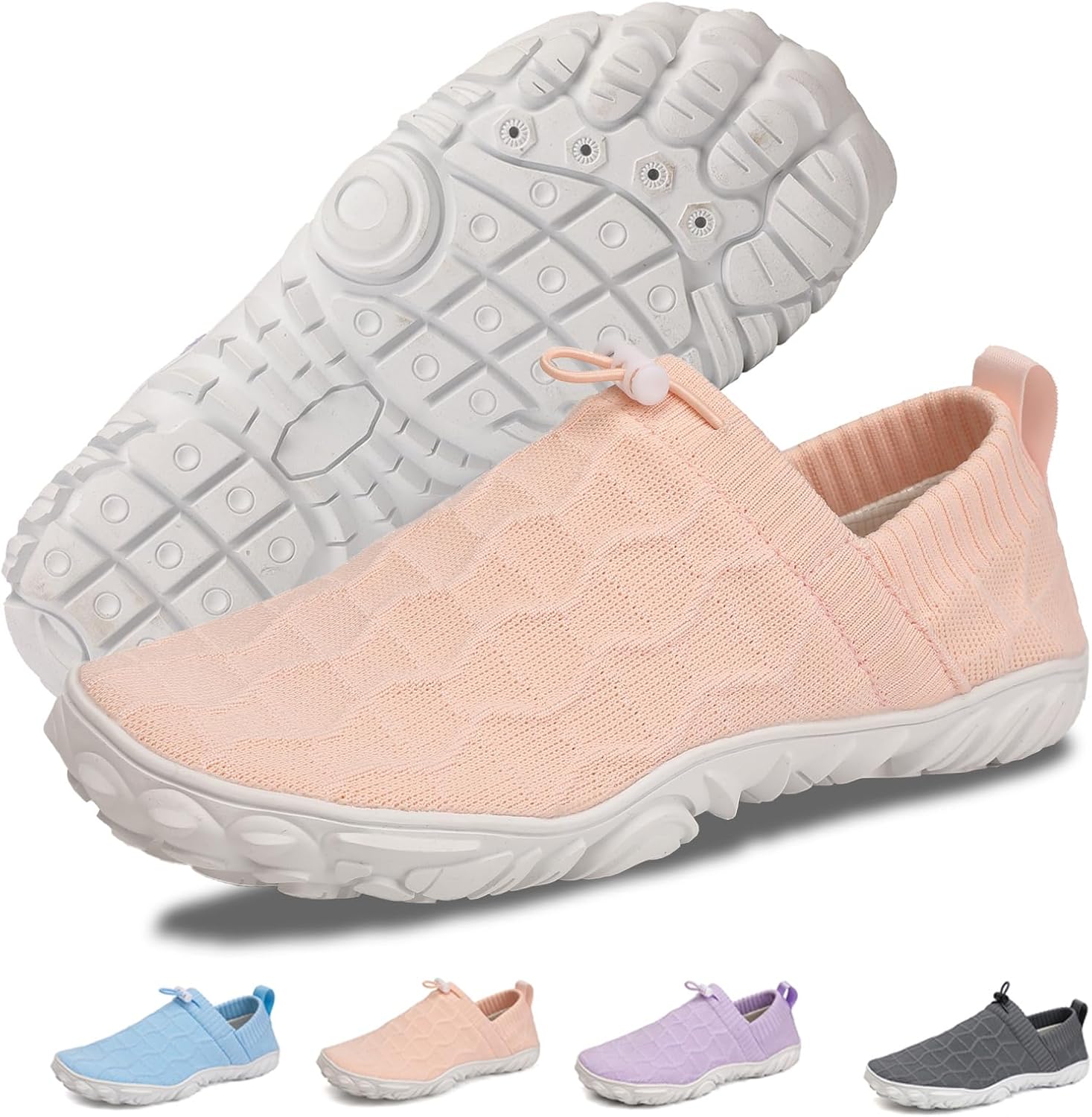 

Кроссовки для женщин и мужчин унисекс, быстросохнущие, с нескользящей подошвой, широким носком Feedmoo, белый