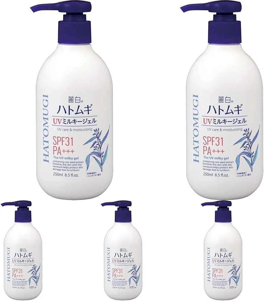 Солнцезащитный гель Reihaku Pigeon Barley UV Milky Gel, белый, 250 мл, набор 5 шт Li Bai