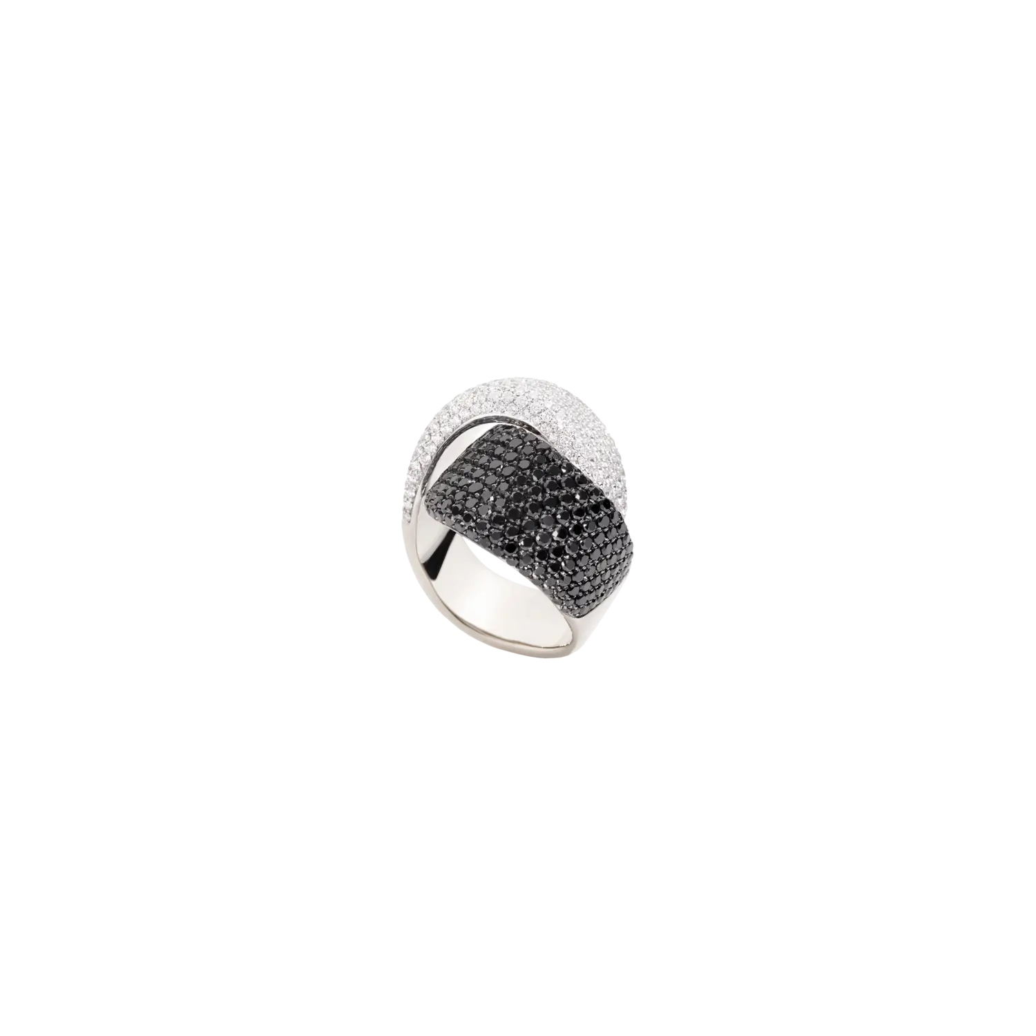 

Кольцо embrace из белого золота с белыми и черными бриллиантами Vhernier