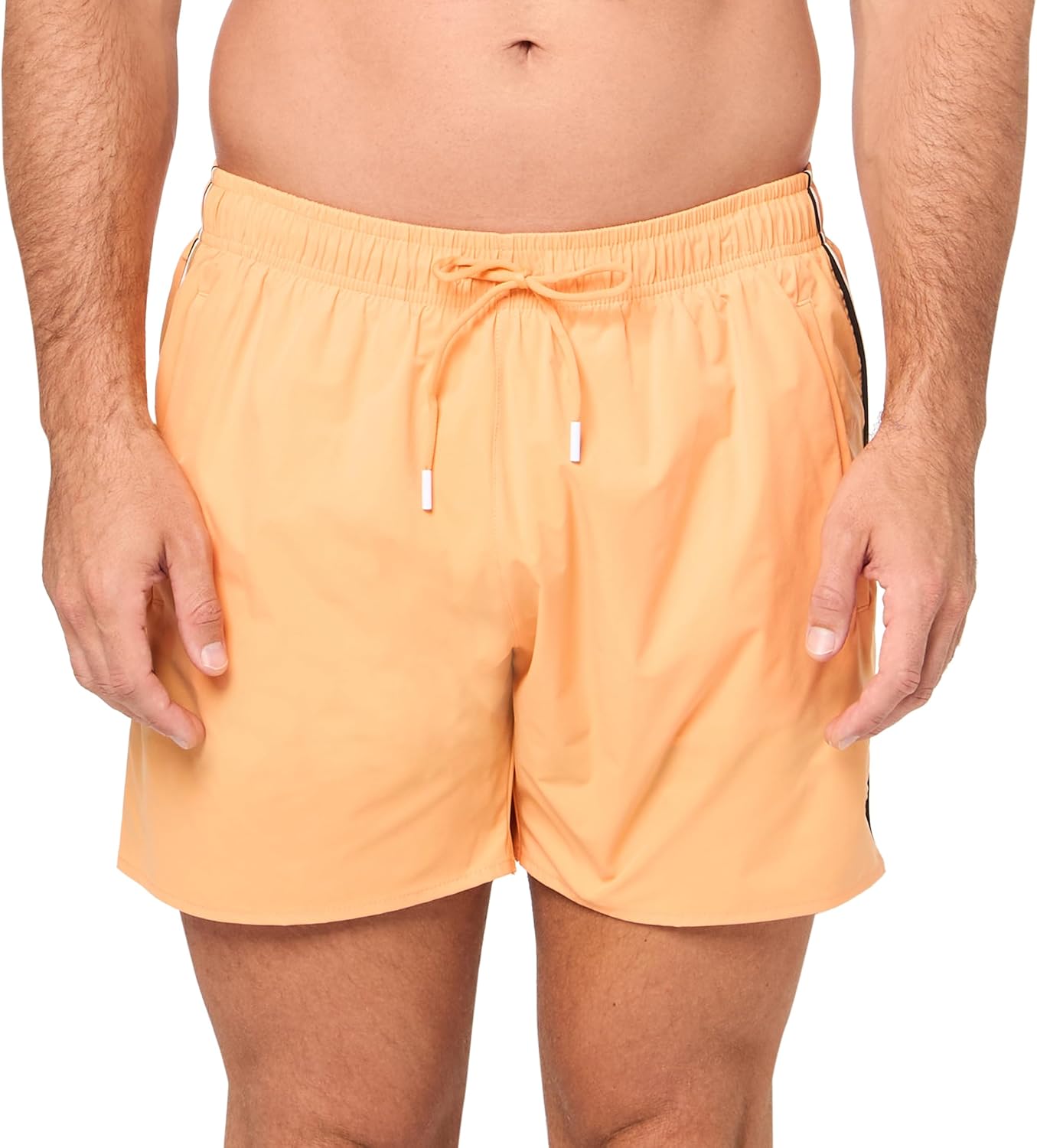 

Мужские однотонные плавки-шорты BOSS с культовыми полосками по бокам, Peach Pitt