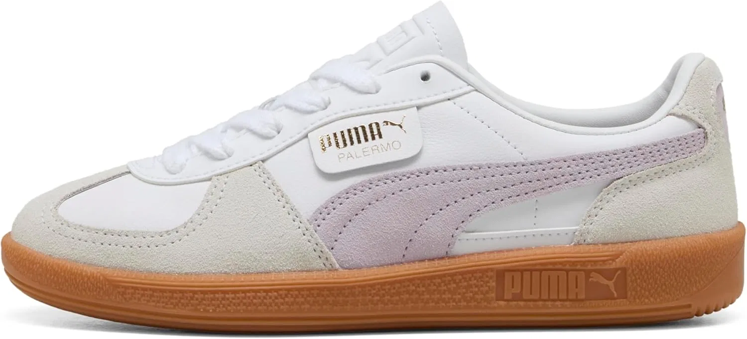 Кроссовки Puma Palermo Leather, Puma White/Lilac Frost, 25 цветов — фото 3
