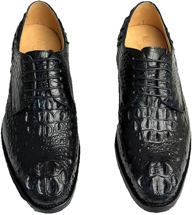 

Классические деловые туфли из экзотической крокодиловой кожи, из натуральной кожи аллигатора Generic, черный