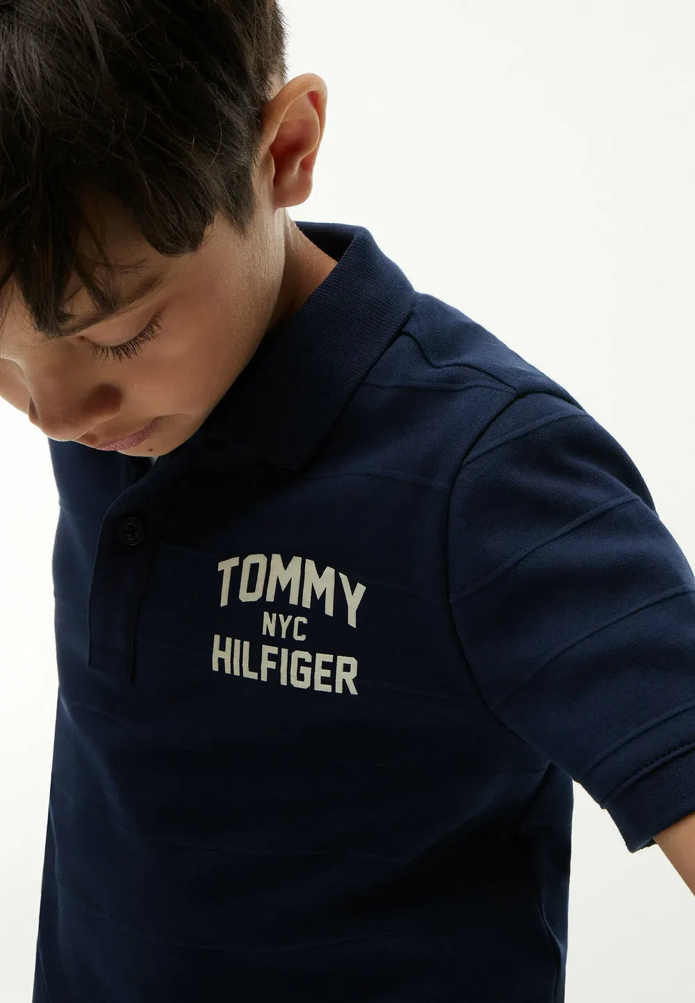 Рубашка-Поло из жаккардового трикотажа стандартного кроя - рубашка-поло Tommy Hilfiger, Dark Blue — фото 4