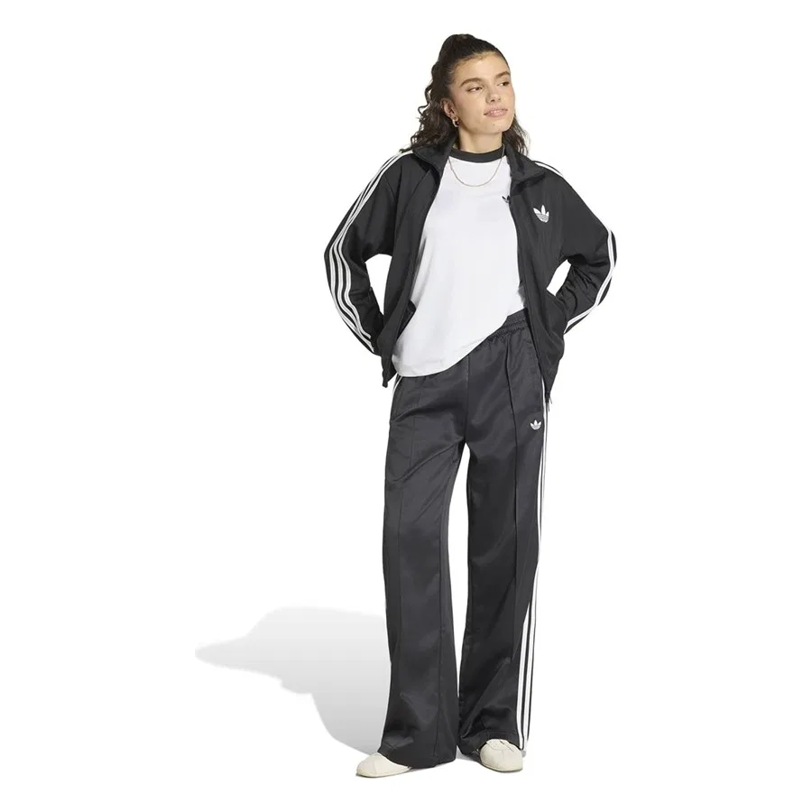Женские спортивные штаны свободного кроя из сатина adidas Sst Loose Tp, Черный — фото 4