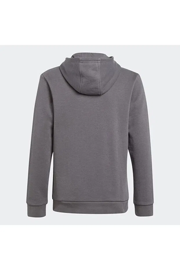 Детское худи для девочек с принтом Trefoil hoodie Adidas, Grey Five — фото 4