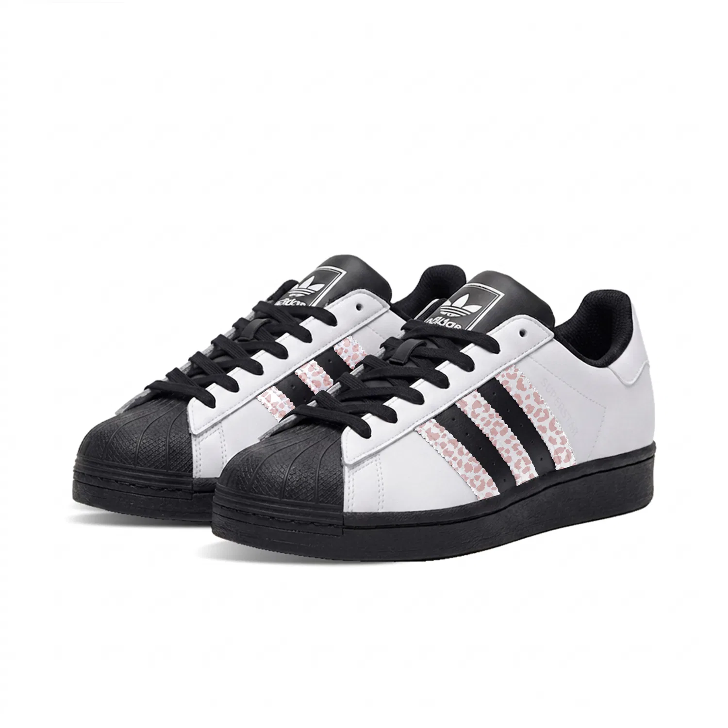 Кроссовки детские для скейтбординга Superstar 2, Adidas Originals, Black White Pink — фото 4