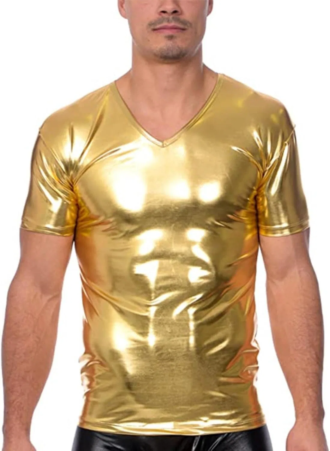 Мужская футболка с блестками Slim Fit Disco, Gold