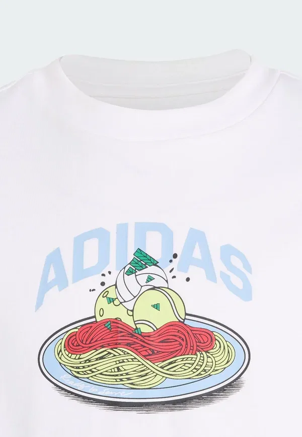 Футболка с принтом пасты, унисекс, для подростков Adidas Sportswear, белый — фото 4