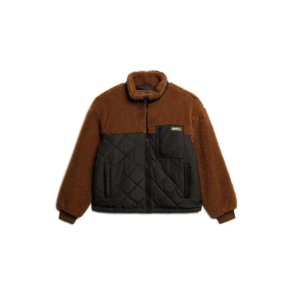 Женский гибридный флисовый жакет Superdry, Цвет Braun