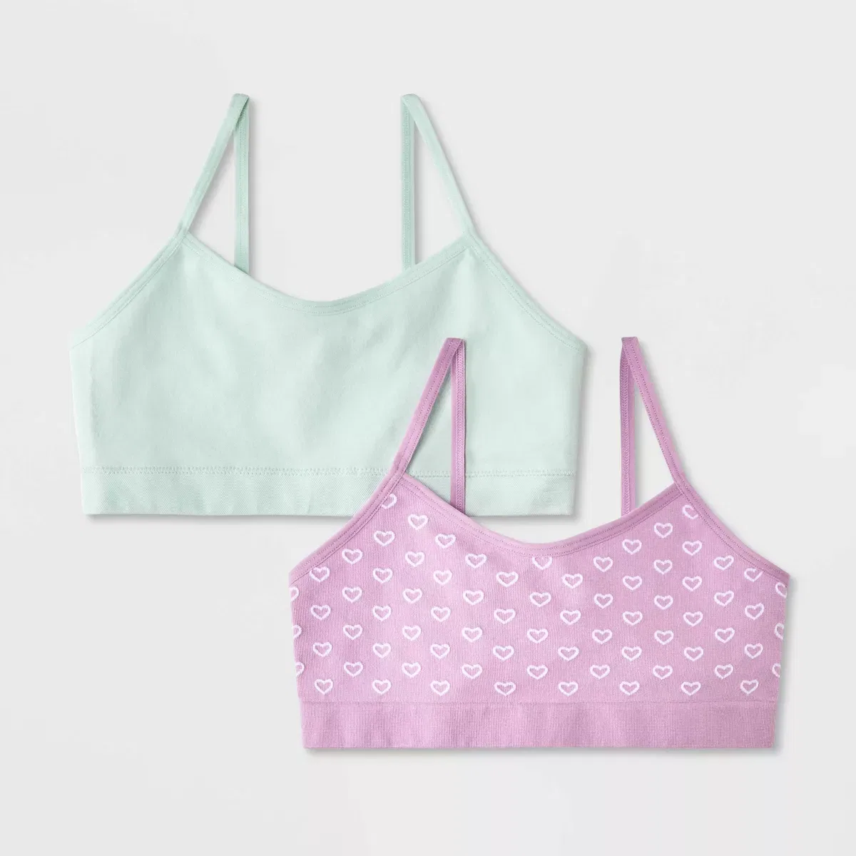 Детский комплект бюстгальтеров без швов 2 шт с моделью Seamless Bralette KIDS SOCKS/PACKAGED UNDERWEAR, Purple