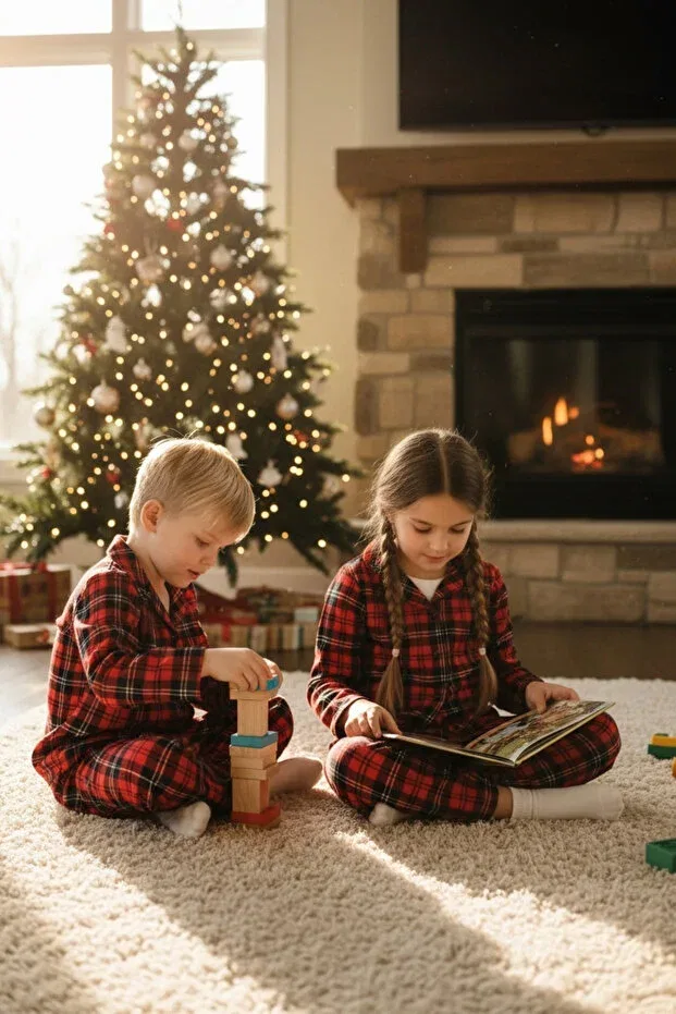 Детский комплект пижам с принтом Family Matching Plaid Lisbon Fabric Pajama Set Arn Homewear, Multicolor — фото 2