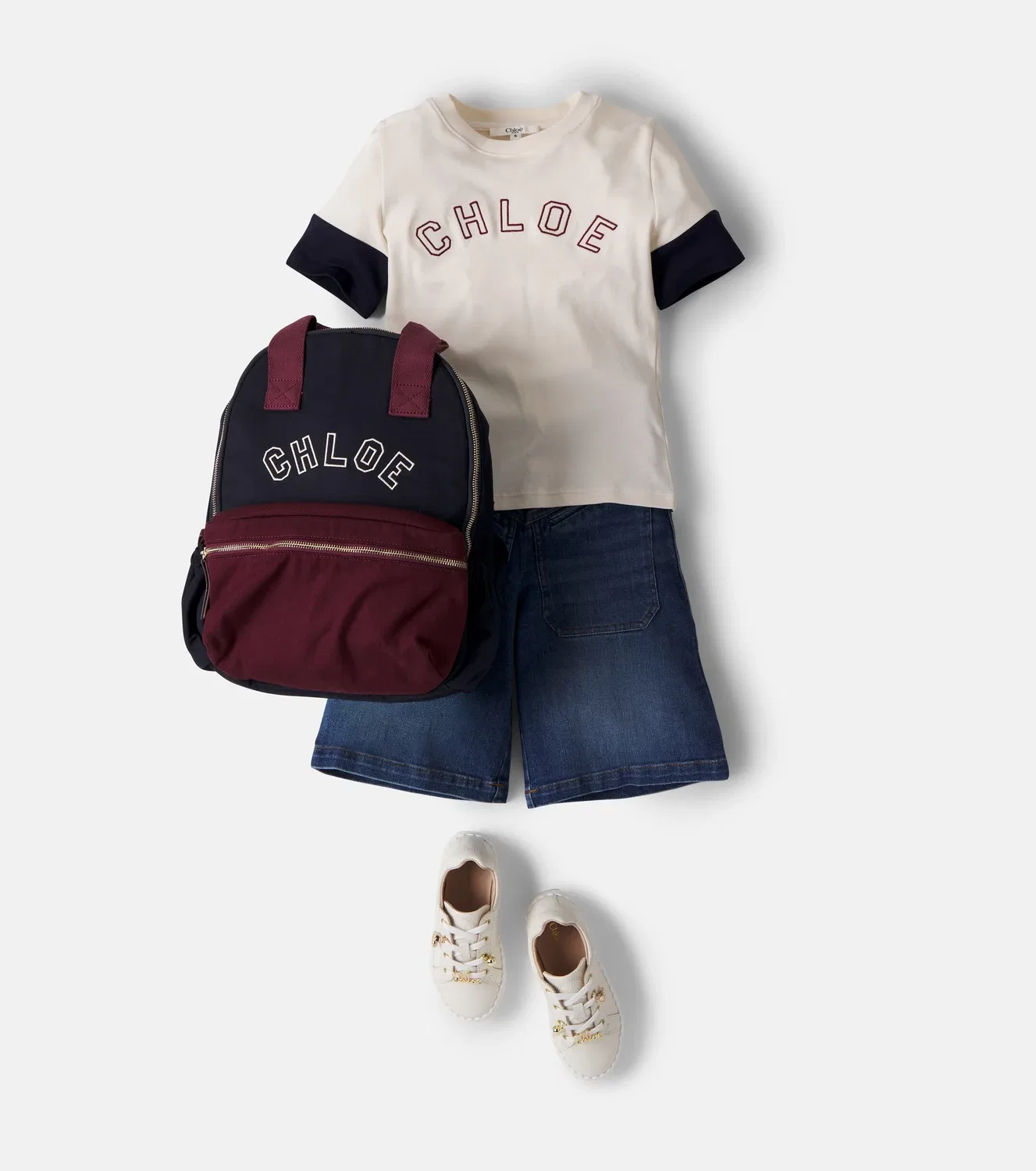 Шорты-бермуды джинсовые Chloé Kids, синий — фото 2