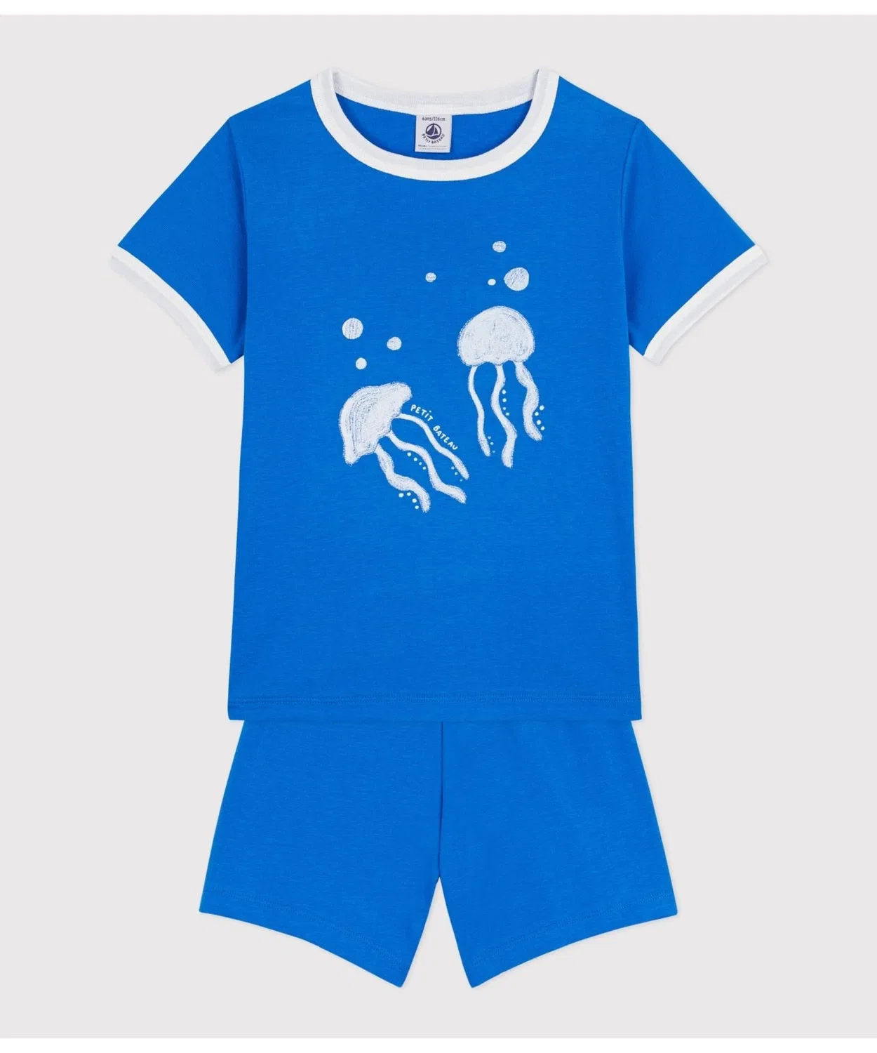 Детская пижама с длинным рукавомс принтом медузы PETIT BATEAU, Light Blue — фото 2