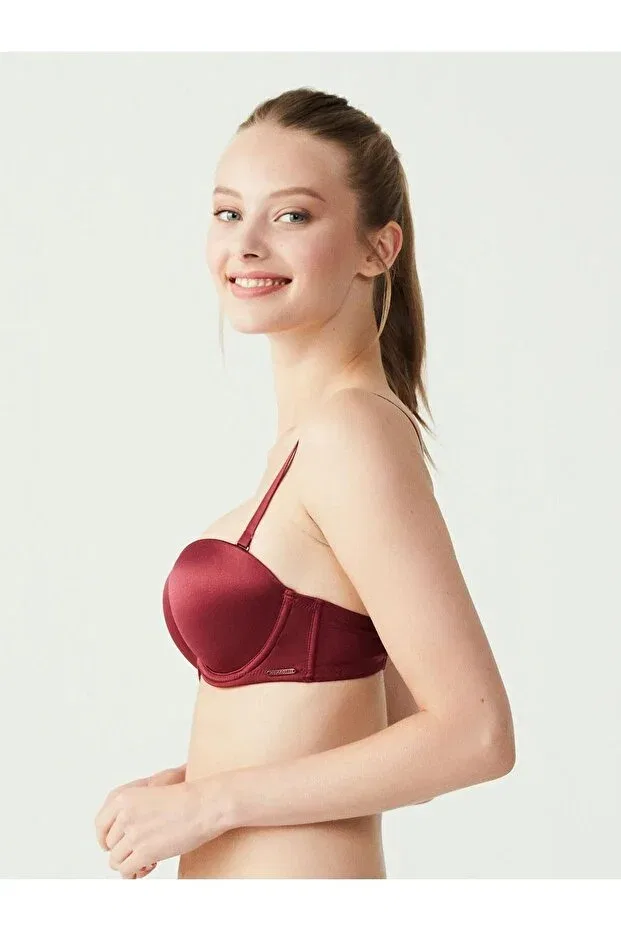Женский бюстгальтер без бретелек U.S. Polo Assn., Burgundy — фото 2