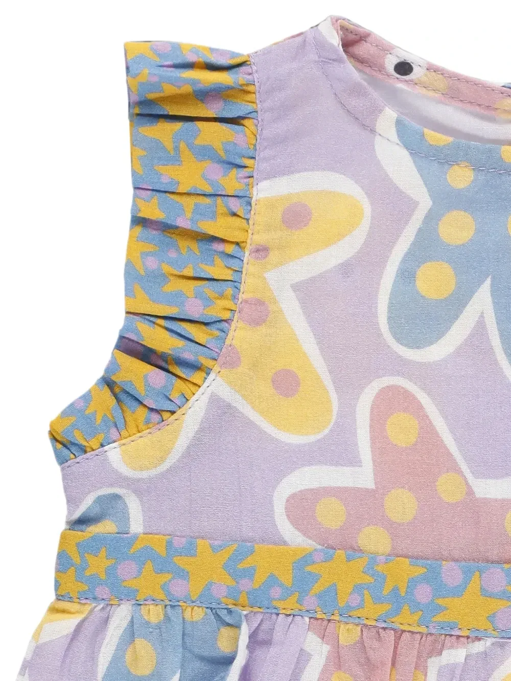 Платье с оборками и звездным принтом Stella Mccartney Kids, фиолетовый — фото 3