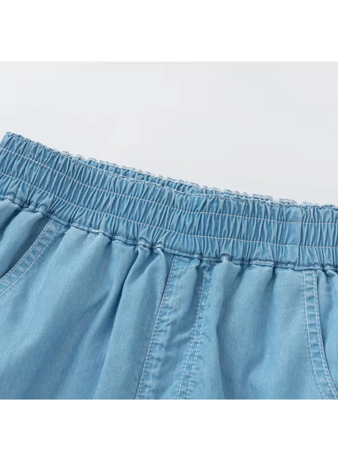 Брюки хлопковые с льном для мальчиков, light denim blue, Balabala — фото 4