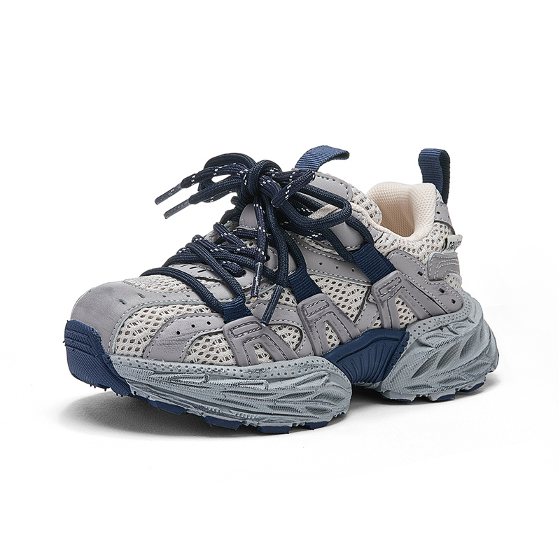 Низкие кроссовки Anti Kick Cushioning для детей NAVIGARE, бежевый/синий — фото 2