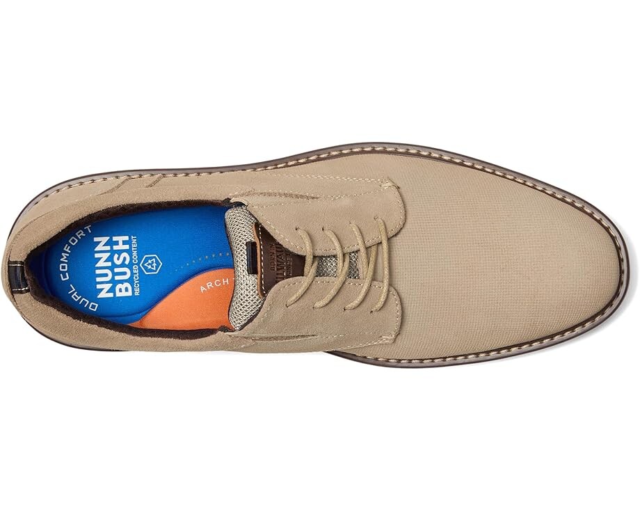 Оксфорды Nunn Bush Griff Plain Toe Oxford Lightweight and Comfortable for all Occasions Suede Lace-Up, цвет Stone — фото 2