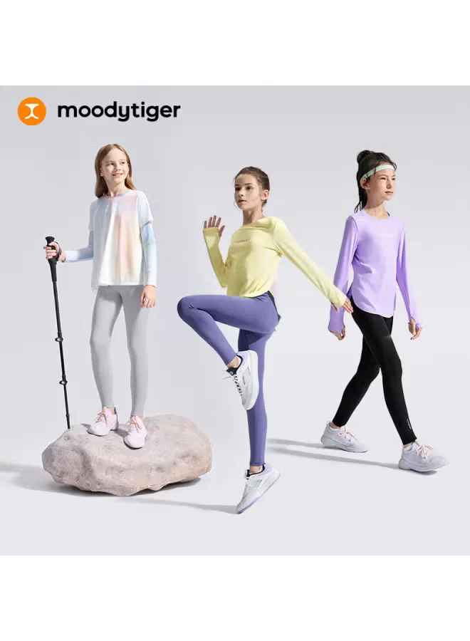Леггинсы мягкие высокоэластичные для девочек Moodytiger, серый — фото 4