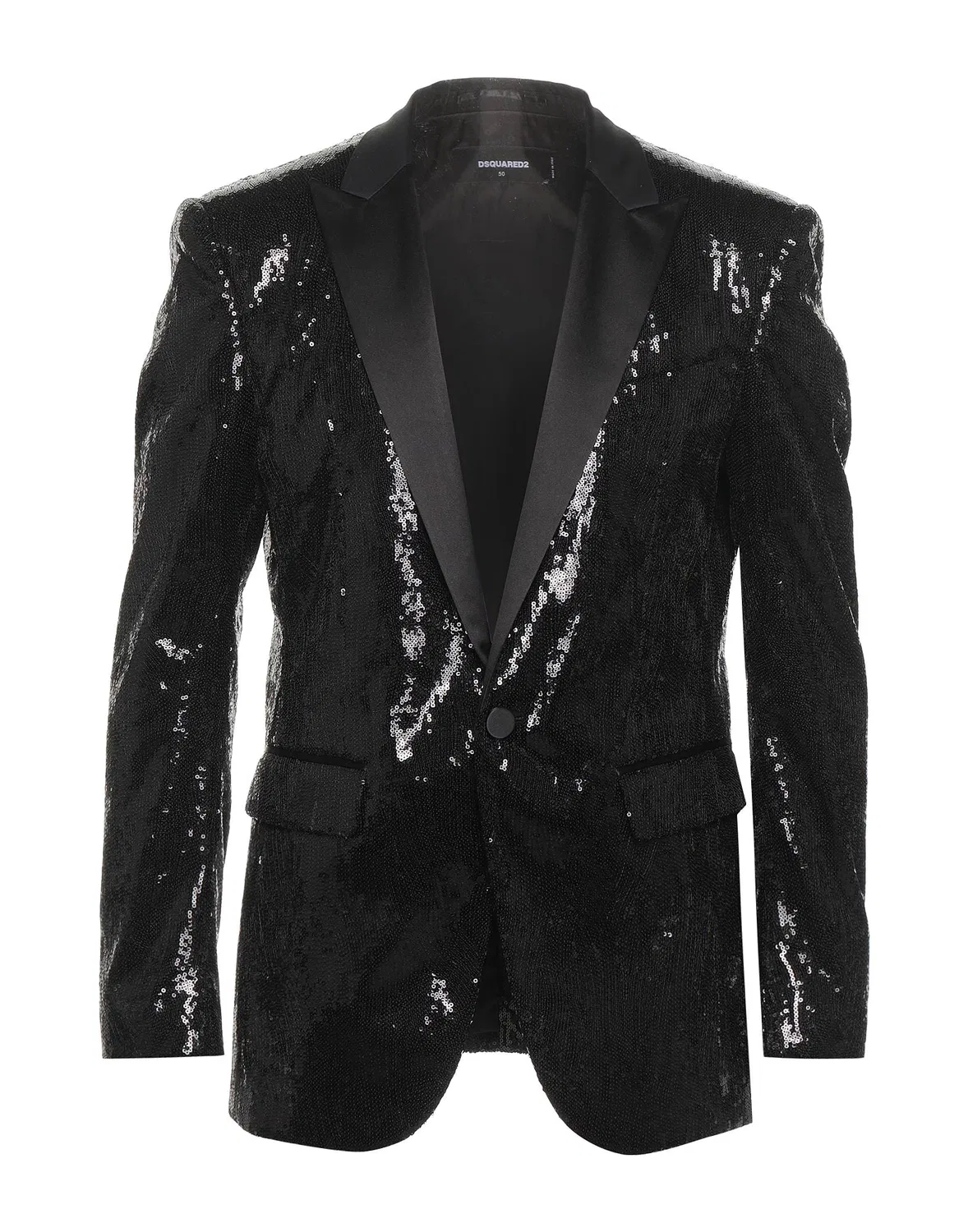 Мужской блейзер из сатина с лацканами Dsquared2, черный