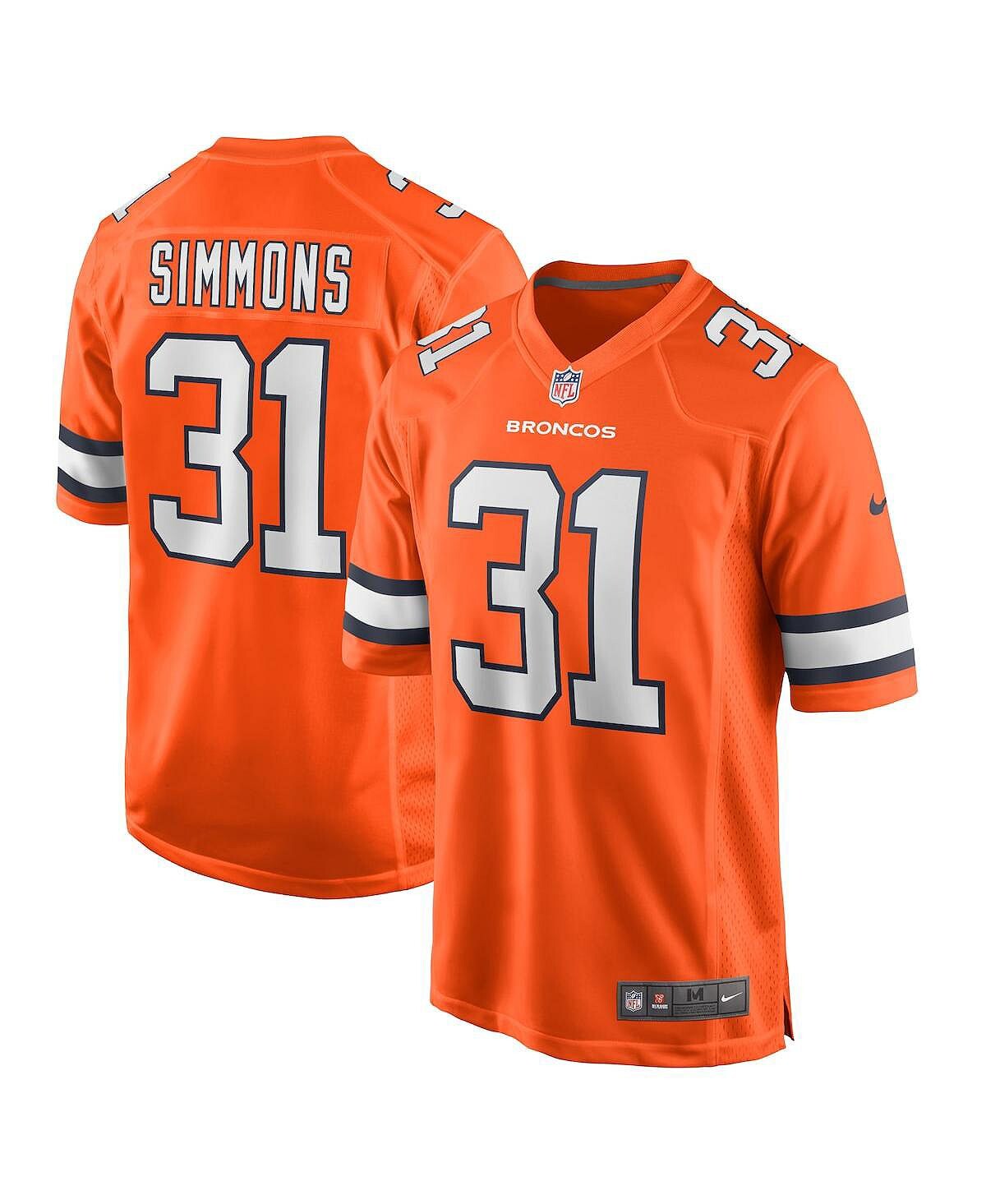 

Мужское джерси justin simmons orange denver broncos alternate game jersey Nike