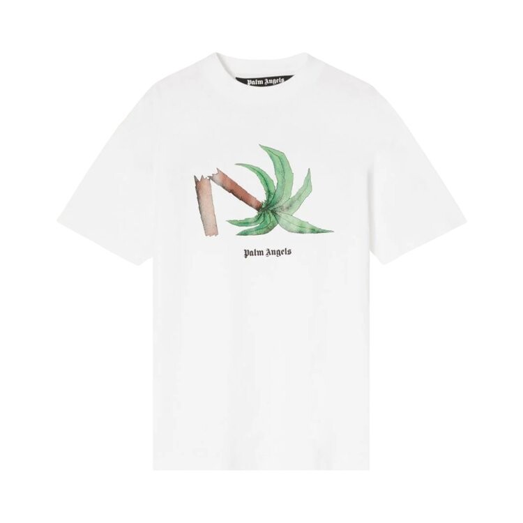 

Футболка Palm Angels Broken Palm Classic Tee 'White/Green', белый