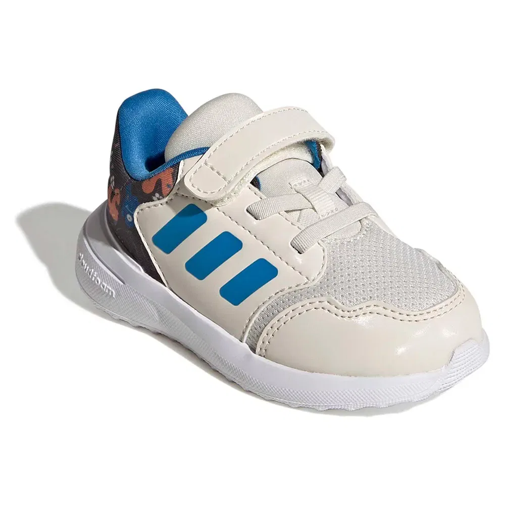 Детские кроссовки для девочек с липучками Tensaur Run 3.0 Adidas, Beige — фото 2