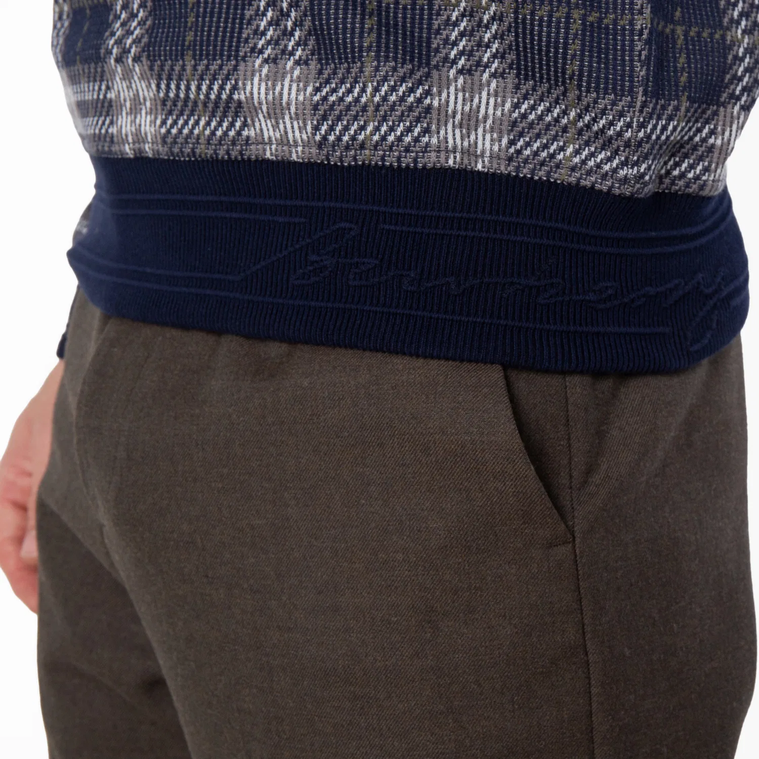 Свитер с принтом в клетку Checked Cotton-Blend Sweater Burberry, Indigo Ip Check — фото 2