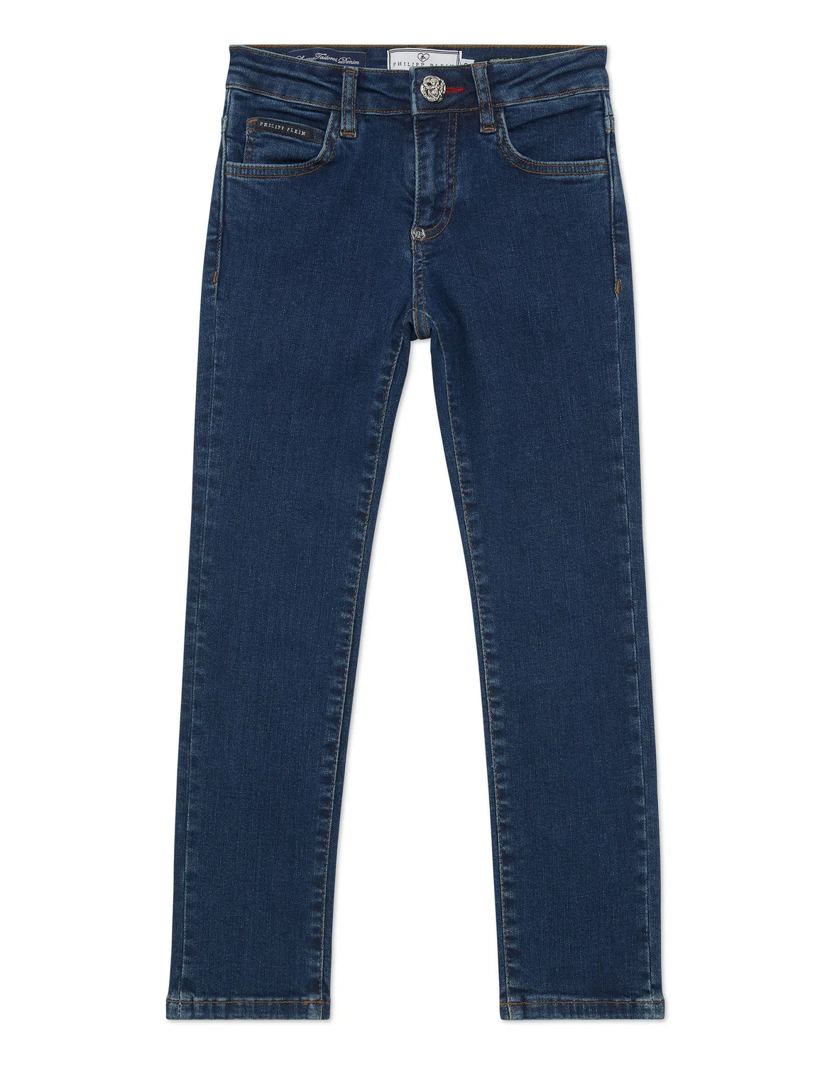 Детские брюки джинсовые с принтом Regular Fit PHILIPP PLEIN, Deepseablue