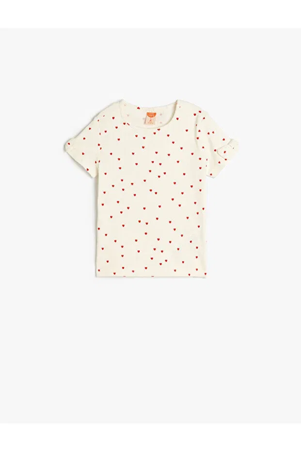 Детская футболка с бантом Koton, Ecru Patterned
