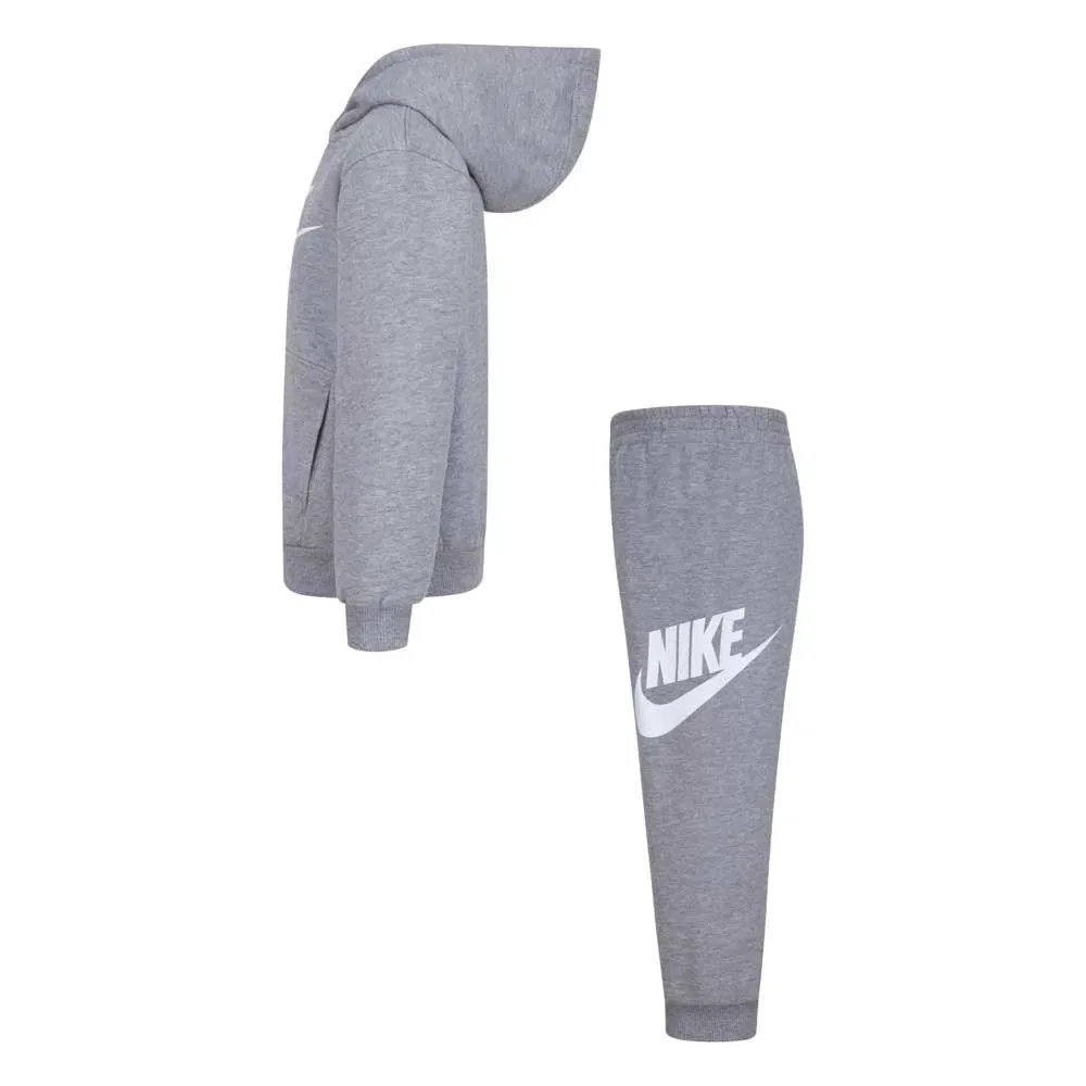 Комплект из флисовой кофты с длинным рукавом и брюк Nike, серый — фото 4