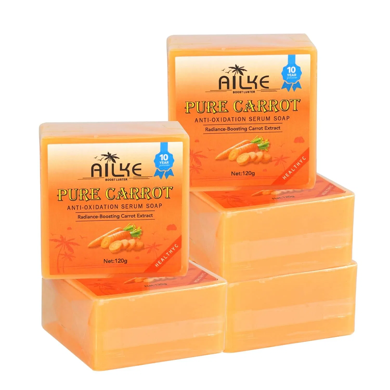 Мыло с каротином и антиоксидантами AILKE BOOST LUSTER, набор 5 шт, 120 г, 5 Items