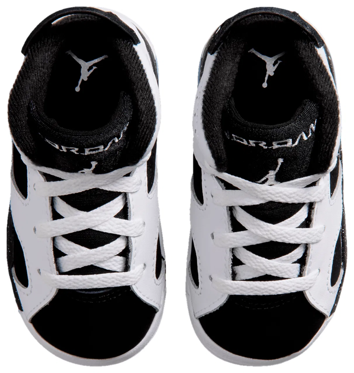 Детские кроссовки для мальчиков с высоким берцем Jordan Retro 6 Jordan, Black/White/Black — фото 4