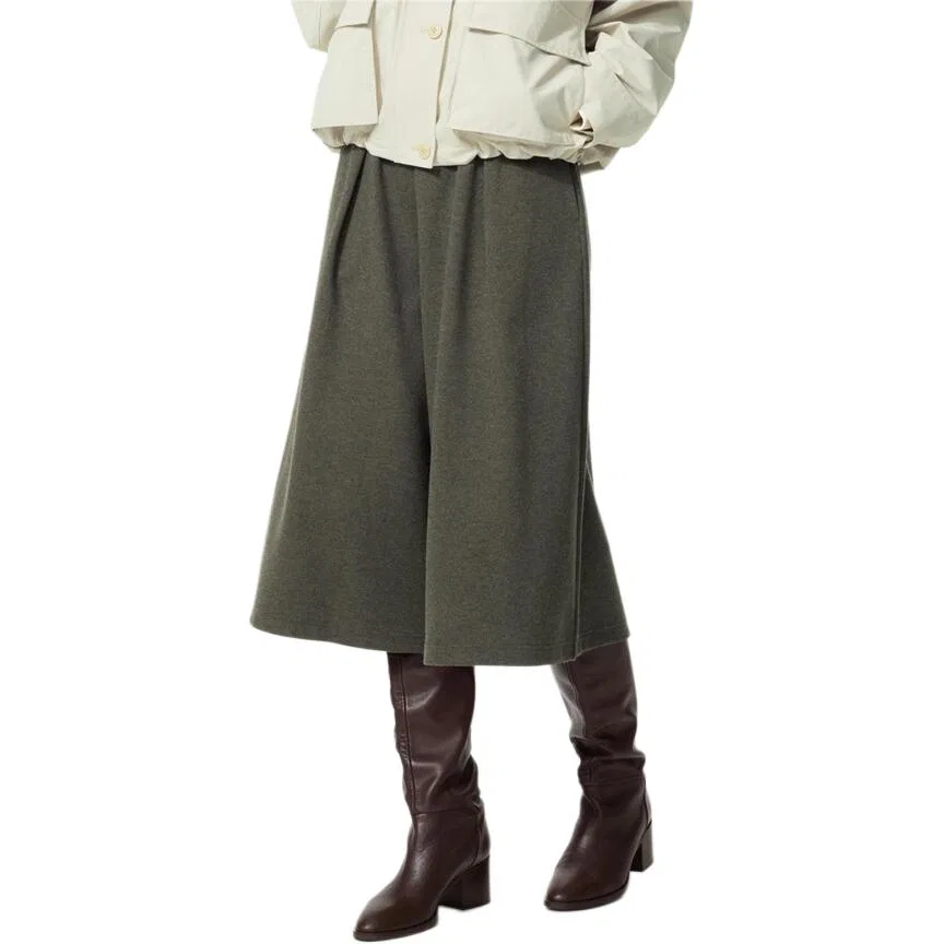 Женские повседневные брюки прямого кроя Dark Olive UNIQLO, Dark Olive