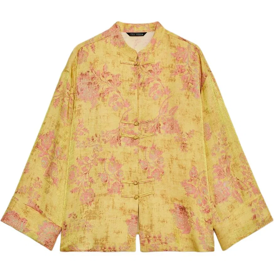 Женская рубашка с круглым вырезом Multicolor ZARA, Multicolor