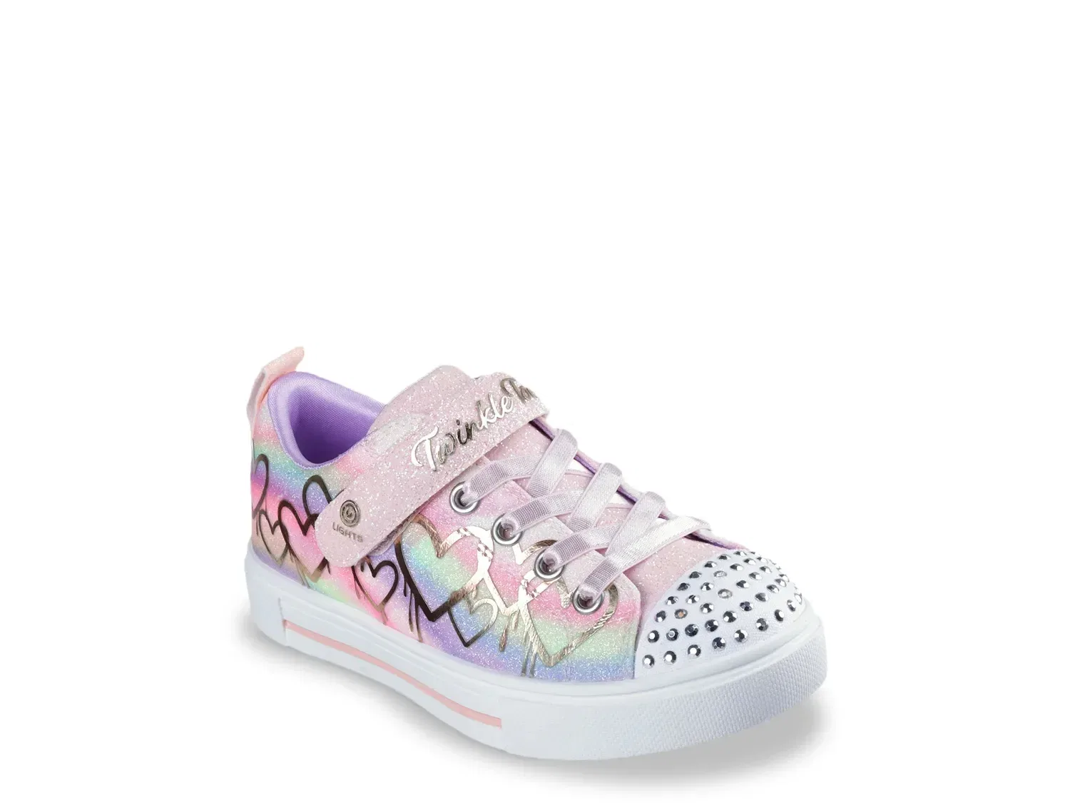Кроссовки со светящимся носком Twinkle Sparks Ombre Love Skechers, светло-розовый