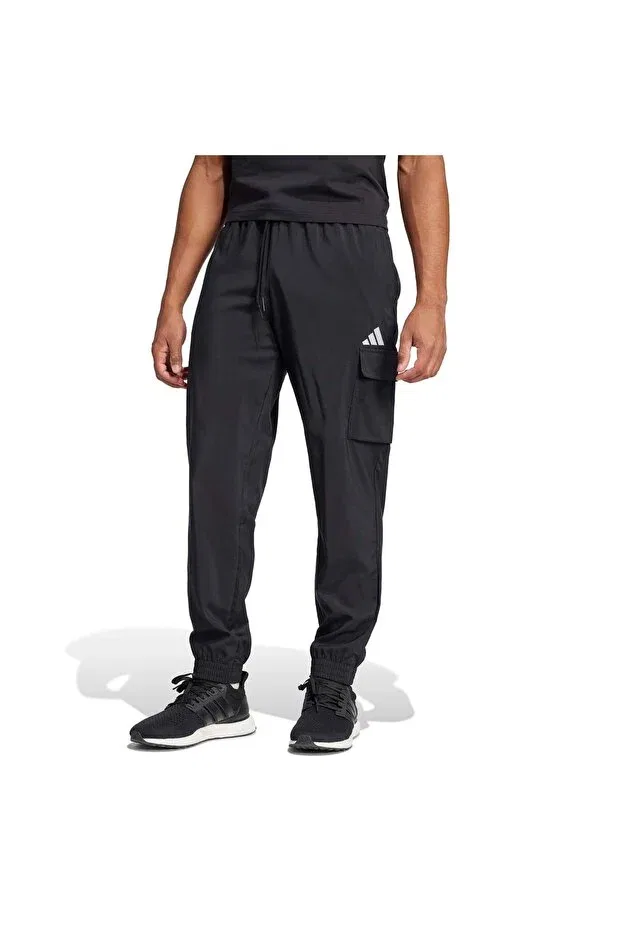Мужские спортивные штаны из полиэстера Essentials small logo cargo sweatpants Adidas, Black