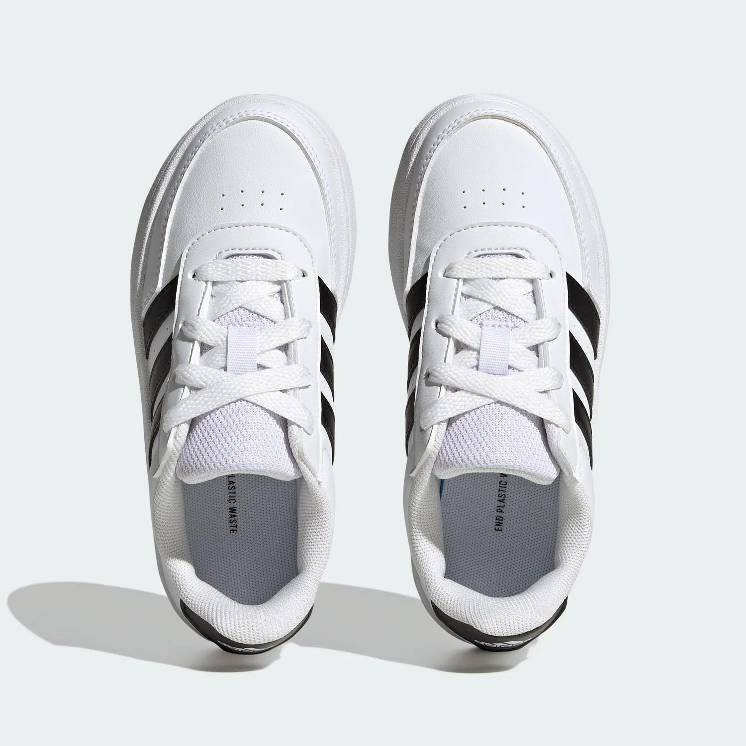 Детские кроссовки для мальчиков и девочек с закрытым носком Breaknet Lifestyle Court Lace Adidas, White Ftwr White Core Black Core Black — фото 3