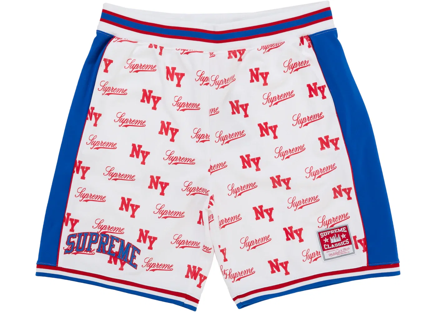 Мужские шорты с монограммой Supreme Mitchell & Ness, White