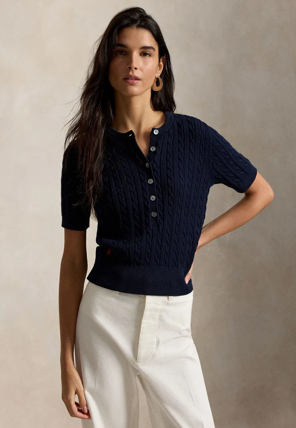 Футболка-Поло с короткими рукавами и мини-кэбом - базовая футболка Polo Ralph Lauren, Hunter Navy
