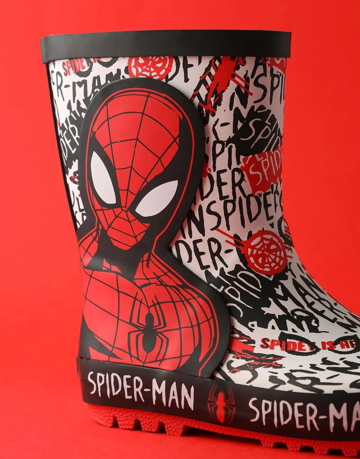 Детские резиновые сапоги для мальчиков с принтом Marvel Spiderman, Red — фото 4